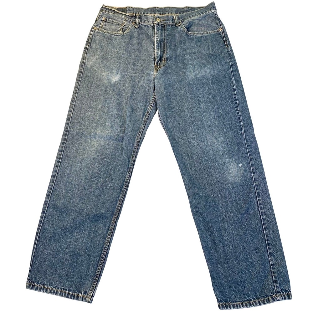 Levi's Jeans Mens 36x32‎ Blue Denim Pants Distressed 550 Relaxed Fit